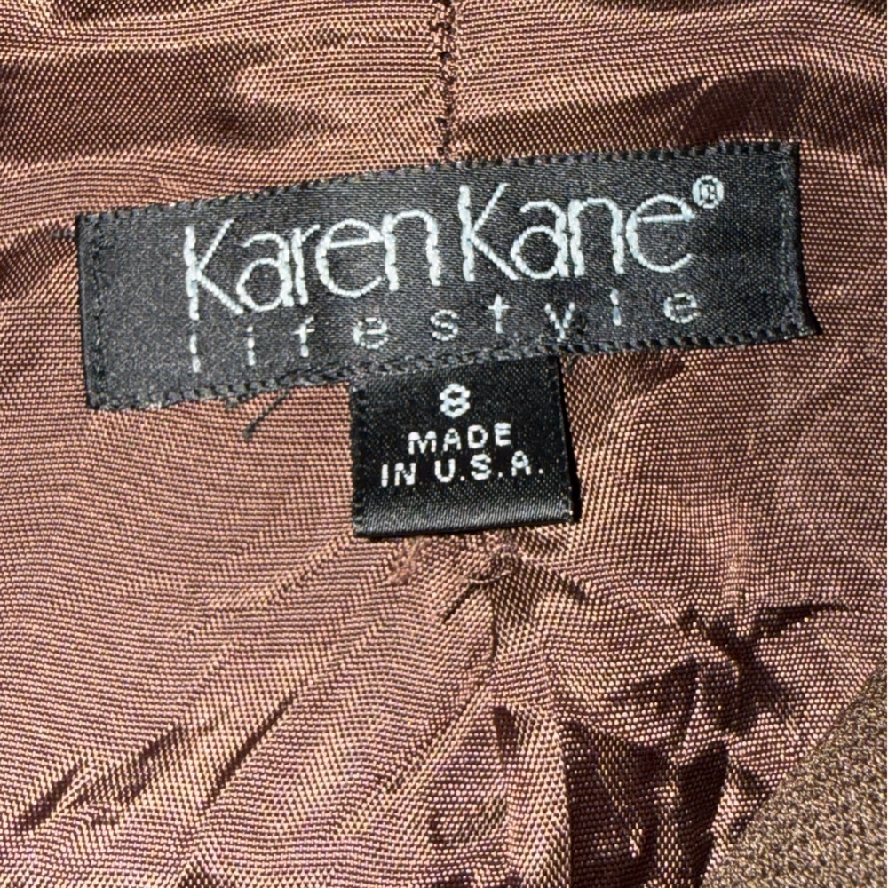 Karen Kane Lifestyle Chocolate Brown Zip Jacket Workwear Minimalist Size 8 - Picture 9 of 11